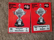 74-75 Texaco Cup QF & SF Match Day Programmes Saints V Oldham & Rangers