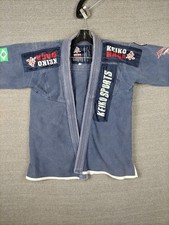 Keiko Raca Adult Top 2 Medium Jiu Jitsu Blye Patches Karate VTG Uniform