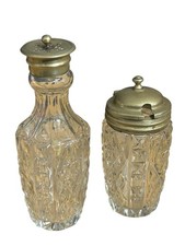 Vintage Crystal Cruet Set EPNS