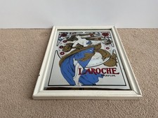 La Roche Parfum Framed Mirror 33.5cm x 26cm Art Nouveau Advertising Lady Mucha