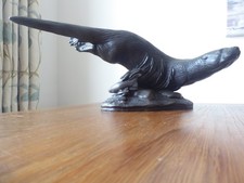 FIGURINE OF OTTER  SW IMMING - COLD CAST BRONZE - SIGNED TOM MACKIE 1981