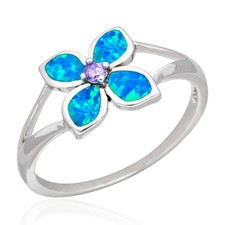 Flower Simulated Amethyst Blue