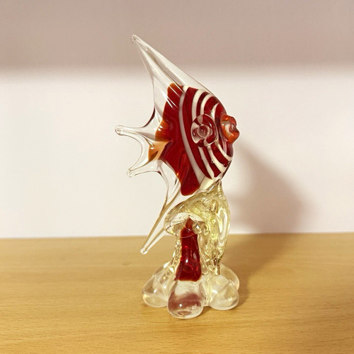 Art glass fish - art, red