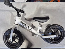 Ridestar Child's balance bike white 10.5 in/ 29 cm wheels used
