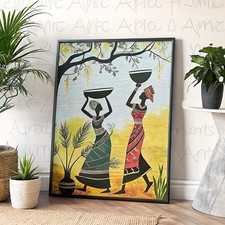 African women village wall - village,