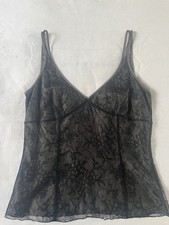 Ladies Jigsaw Brown and  Black Silk Lace Cami. Excellent Condition. Size 10. 
