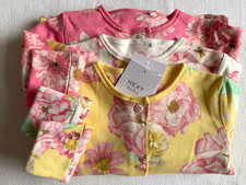 BNWT Baby Girls 3pk Floral 100% Cotton Sleepsuits 3-6-9-12-18-24 months NEXT