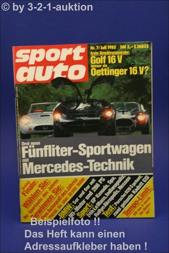 Sport auto cobra - 7/85, porsche