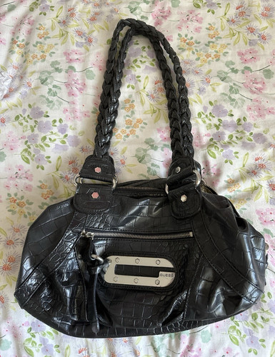 Guess black faux leather croc - guess,