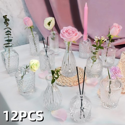 12pcs clear glass - clear, bud