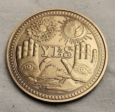 Yes No Silver Coin Free Mason Skull Halloween Horror Toss Gothic Steam Punk USA