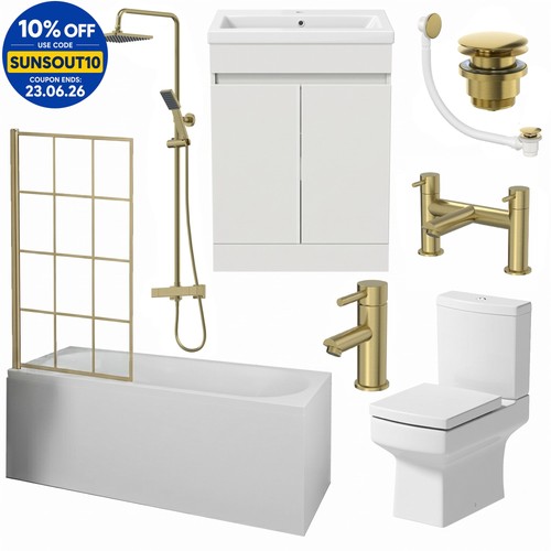 Complete bathroom suite - complete, brass