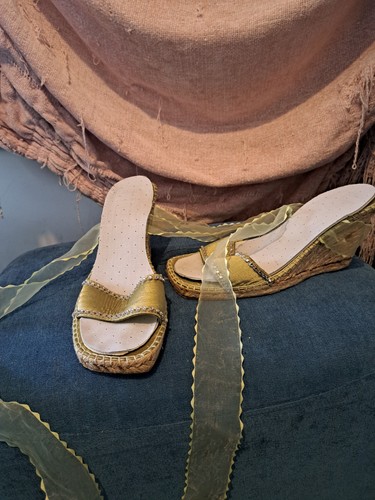 Ladies green summer wedges - ladies,
