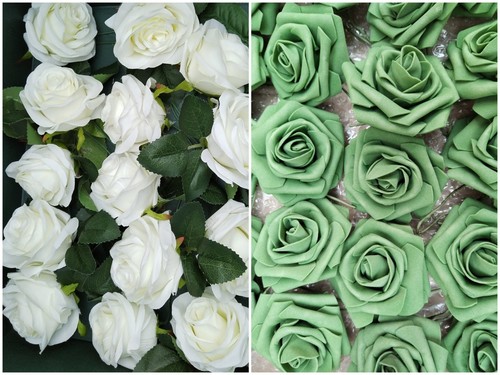 Artificial foam silk roses - artificial, foam/silk
