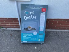 Pets at Home matte Grey Double Door Folding Dog Crate,small,in Box.