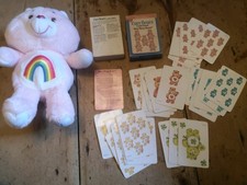 Care Bears 1980’s Vintage Original Cheer Bear soft toy & Care Bears card game 