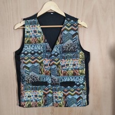 Vintage Tapestry Patterned Waistcoat Size XL 12-14 Women's Cottage core Aztec