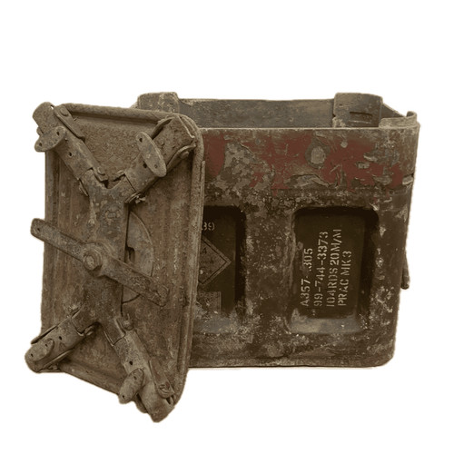 Vintage ammunition metal box - vintage,