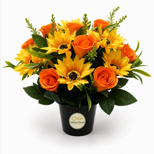 Sunflower orange rose memorial - orange,