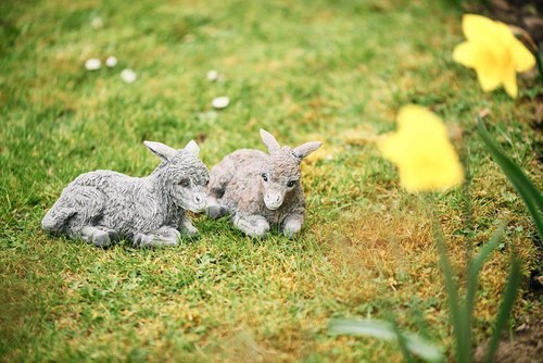 Stone figure 2er set donkey - set,