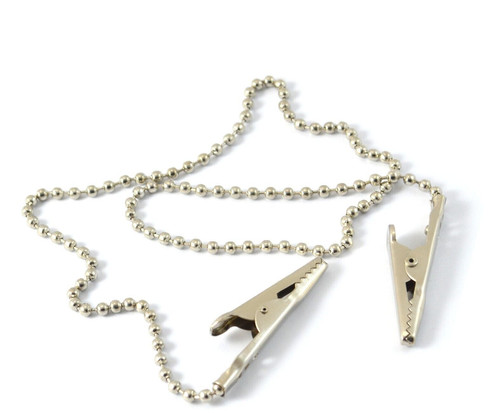 Silver napkin clip chains - clip,