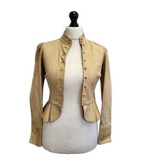 Ralph Lauren Collection Jacket Leather Deer Skin Ruffle Blazer UK 6 EU 34 SVR