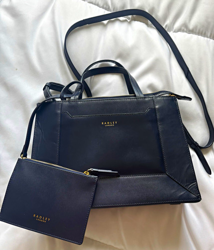 Radley navy leather shoulder - radley,