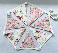 Handmade Cath Kidston Rosali Fabric Bunting 1.15 Metres  - 7 Flags