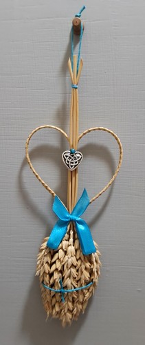 Corn dolly blue ribbon heart - corn,