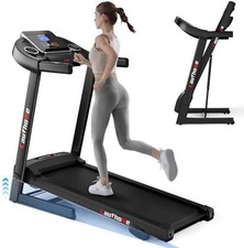 Heavy-Duty Incline Treadmill 3.25HP, 12km/h, Wide Belt, Bluetooth APP Home