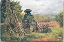 Vintage Artistic Postcard Charcoal Burner's Hut New Forest England