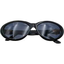 Gian Franco Ferre  90's  Black Oval Sunglasses with Gold Detail Used