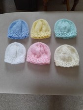 New hand knitted baby hat in
