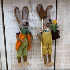 2x 22cm Wool Bunnies in