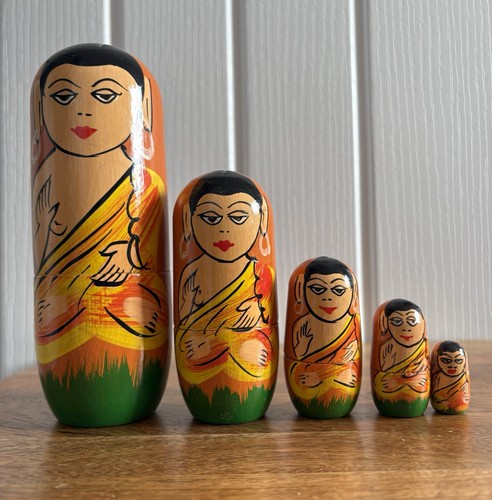Hand painted wooden buddha - hand,
