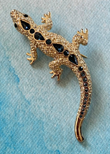 Vintage pave rhinestone blue - vintage,