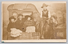 1910s RPPC Philadelphia, PA Arcade Studio Photo Postcard Wild West Novelty Props