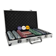 NEW! Poker Set - 300 Piece Texas Hold Em Chips Cards Dice Decks Casino Case