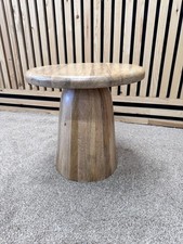 Furniture Village Side Table. Round Mango Wood, Contemporary, Natural RRP £395