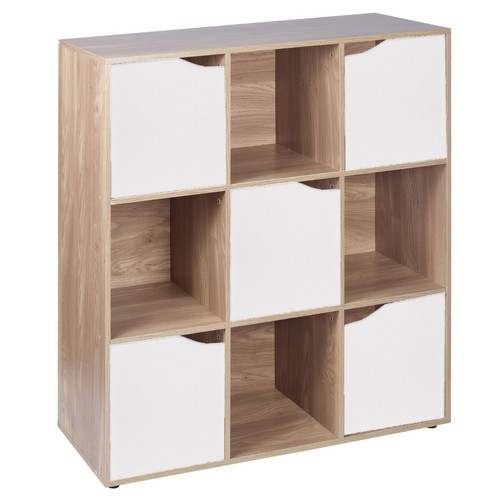Cube oak modular bookcase - 6,9,