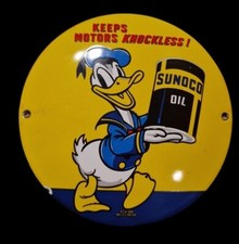 SUNOCO OIL ROUND. PORCELAIN
