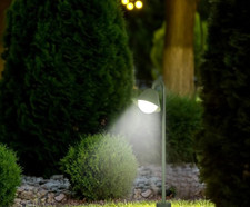 GoodHome Denar Dark Grey Mains Powered 1 lamp Integrated LED Outdoor Post light