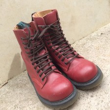 SOLOVAIR Oxblood 11-Hole Safety Boots  | UK4 |  Good Condition