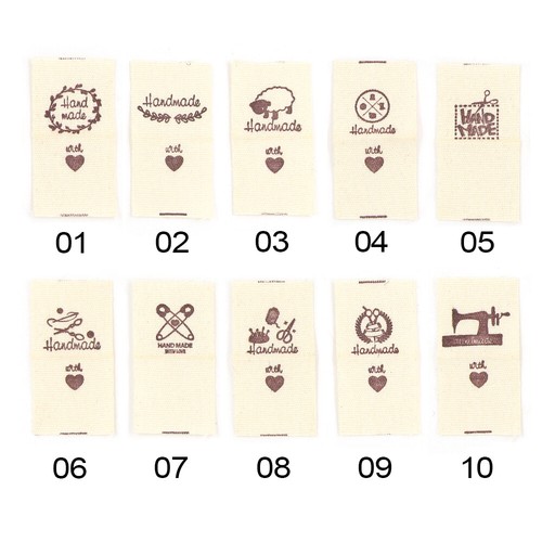 Labels cream fabric - labels,
