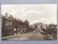 Petersfield Charles Street view houses & locals 1918 (A.H. Sweasey) RP postcard