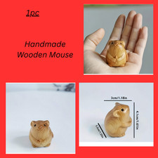 Handmade Wooden Mouse Statue