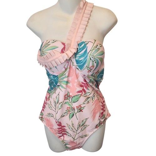 Floral one shoulder ruffle - one,