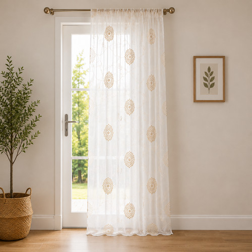 Dahlia cream gold floral - gold,