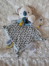Doudou Et Compagnie Koala Rattle Baby Comforter Soft Toy Soother Blue 