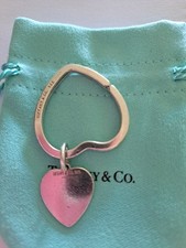 Tiffany & Co Heart Silver Keyring Full Assay Hallmarks